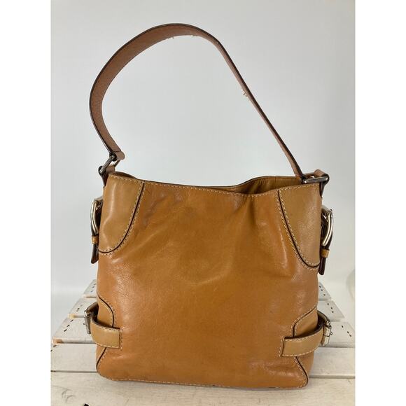 MICHAEL KORS, SMALL VINTAGE TAN LEATHER SHOULDER BAG (ASIS) - Picture 6 of 16